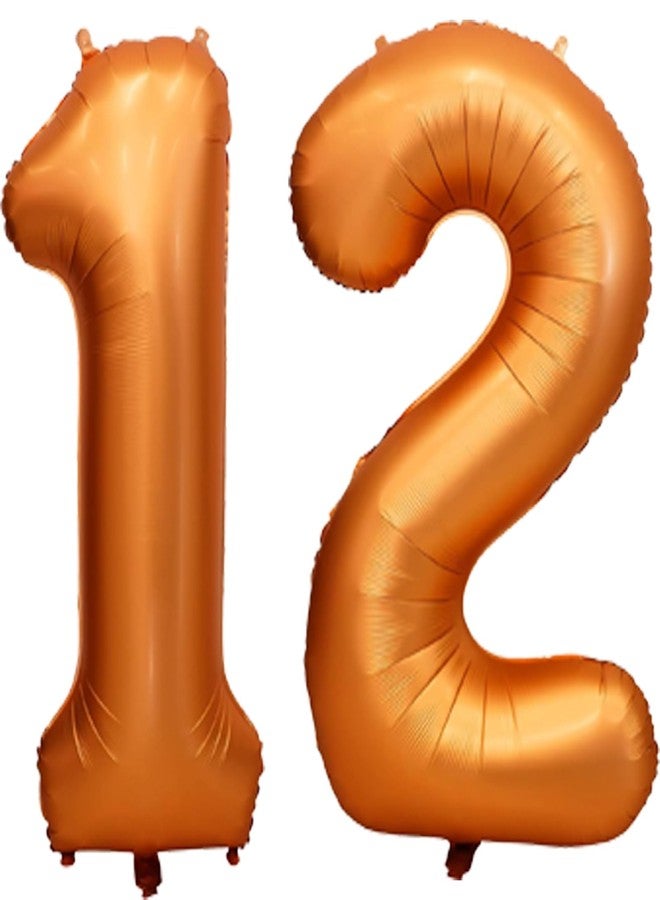 WEIKA 40 Inch Orange Foil Mylar 12 Number Balloon | 12th Birthday Decorations for Girls And Boys | 12 Birthday Balloon for | 12th Anniversary Decoration | 21 Birthday Balloon for Girls And Boys - Image 1
